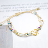 Pulseras Hilo Murano - Corazón Viajero Combinación Pastel