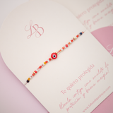 Pack 8 Pulseras Hilo Murano - Ojo Turco Rojo