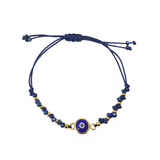 Pulseras Hilo Trenzada - Ojo Turco Azul Golden