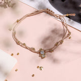 Pulseras Hilo Nudo - Beige Ángel circón