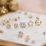 Aretes Mini - Diamante de Luz y Perlas