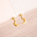 Maxi Aretes - Sol y luna colgante trendy