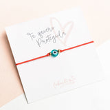 Pulseras Hilo Básicas - Rojo Ojo Turco Turquesa