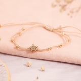 Pulseras Hilo Nudo - Beige Estrella pasante circones