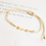Pulseras Hilo Básico - Monedas Beige