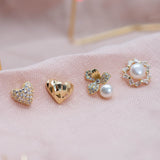 Aretes Mini - Corazón Diamante