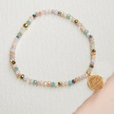 Pulseras Murano - Dios esta contigo Combinación pastel