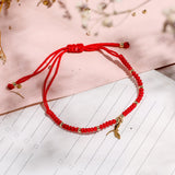 Pulseras Hilo Tejidas - Rojo libélula
