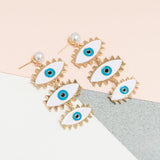 Maxi Aretes - Perlita Ojos turcos colgantes