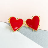 Maxi Aretes - Corazones rojos Grandes