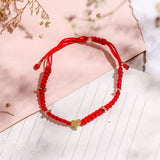 Pulseras Hilo Tejidas - Rojo Corazón