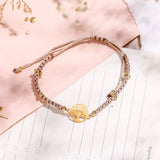 Pulseras Hilo Tejidas - Beige Árbol de la vida
