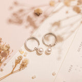 Argollas - Silver Pearl