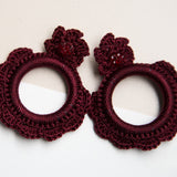 Maxi Aretes - Alexia Crochet Rojo vino