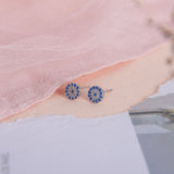 Aretes Mini - Ojito Turco Azul Silver