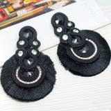 Maxi Aretes - Soutache Negro
