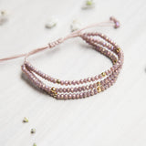 Pulseras Hilo Carlotas - tornasol lila