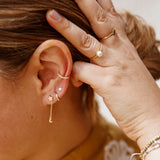 Aretes Mini - Estrella brillante y lunita