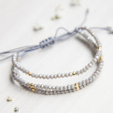 Pulseras Hilo Carlotas - tornasol gris