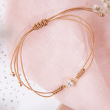 Pulseras Hilo Nudo - Punto de Luz Beige
