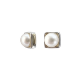 Aretes Mini - Cuadro Perla Silver