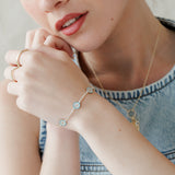 Pulseras Broche - Hamsa Circones Celeste