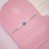 Pulseras Hilo Murano - Ojo Turco Celeste