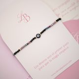 Pulseras Hilo Murano - Ojo Turco Negro