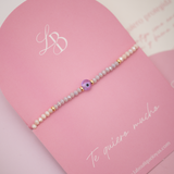Pack 8 Pulseras Hilo Murano - Ojo Turco Morado