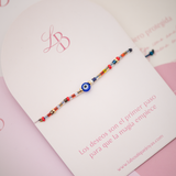 Pack 8 Pulseras Hilo Murano - Ojo Turco Azul