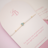 Pulseras Hilo Murano - Corazón Cuarzo Jade