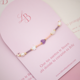 Pulseras Broche - Corazón Amatista