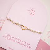 Pulseras Hilo Trenzada - Corazón Rosa