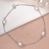 Pulseras Broche - Perlas Silver