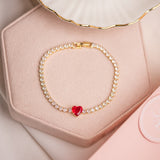 Pulseras Broche -  Corazón Rojo