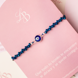 Pulseras Hilo Trenzada - Ojo Turco Azul Silver