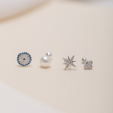 Aretes Mini - Pearl Silver M