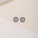 Aretes Mini - Ojo Turco Azul Silver