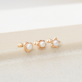 Aretes Mini - Abridores Corazón Perlado