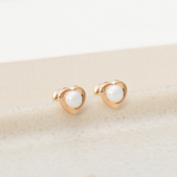 Aretes Mini - Abridores Corazón Perlado
