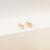 Aretes Mini - Abridores Flor Cristal