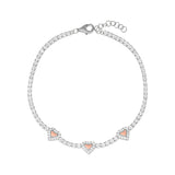 Pulseras Broche - Coral Hearts Silver