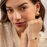 Pulseras Broche -  Corazón Esmeralda