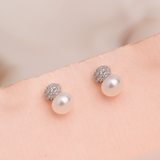 Aretes Mini - Perla y circoncitos Silver