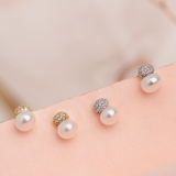 Aretes Mini - Perla y circoncitos