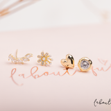 Aretes Mini - Hojitas cristal