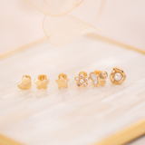 Aretes Mini - Mariposa nácar y circón Niña