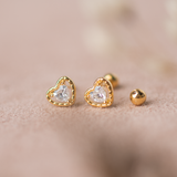 Aretes Mini - Corazón Cristal