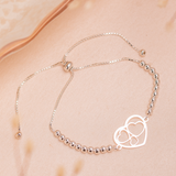 Pulseras Esfera - Corazón Familia Silver