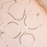 Pulseras Esfera - Corazón Familia Silver